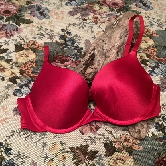 Maidenform Shiny Padded Red Bra 36B - Picture 1 of 4